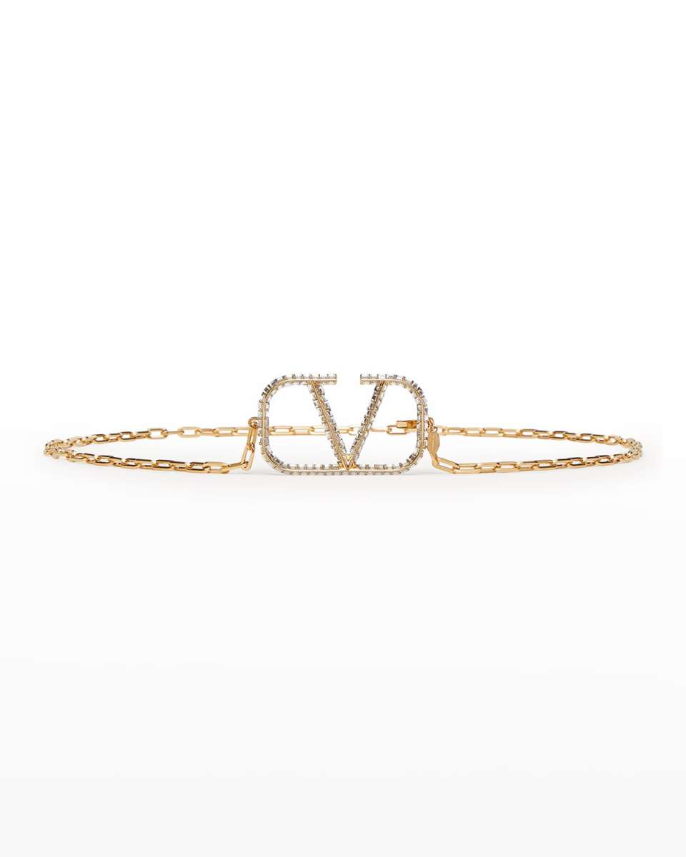 VLOGO Crystal Chain Skinny Belt