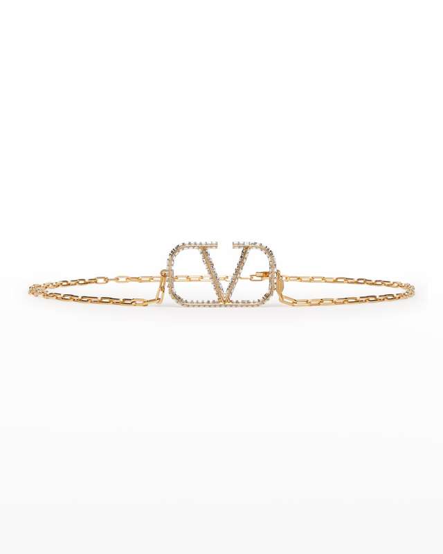 VLOGO Crystal Chain Skinny Belt