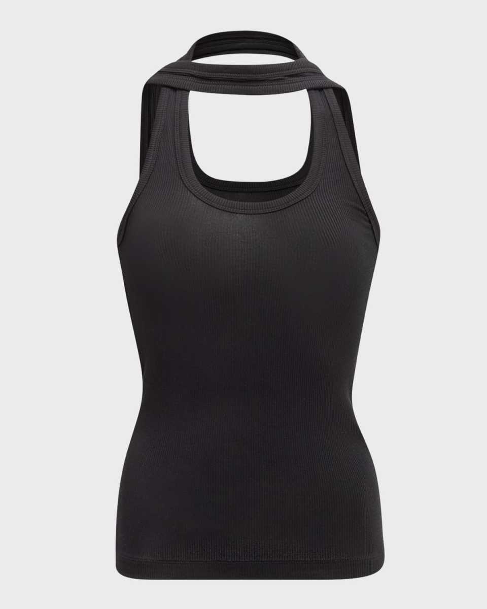 Cutout Ribbed Tank Top