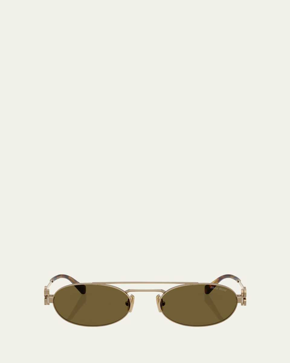 Logo Metal Oval Sunglasses