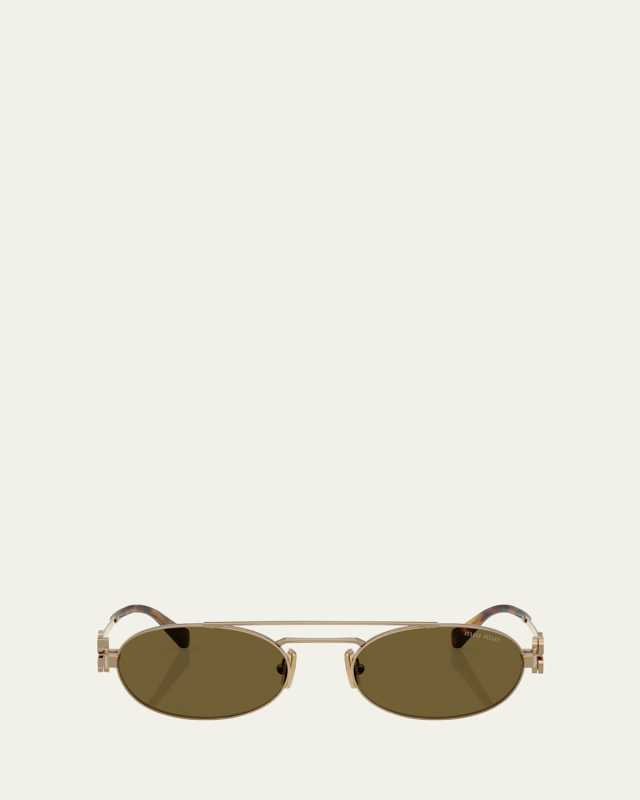 Logo Metal Oval Sunglasses