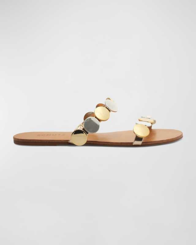 Acacia Metallic Coin Flat Sandals