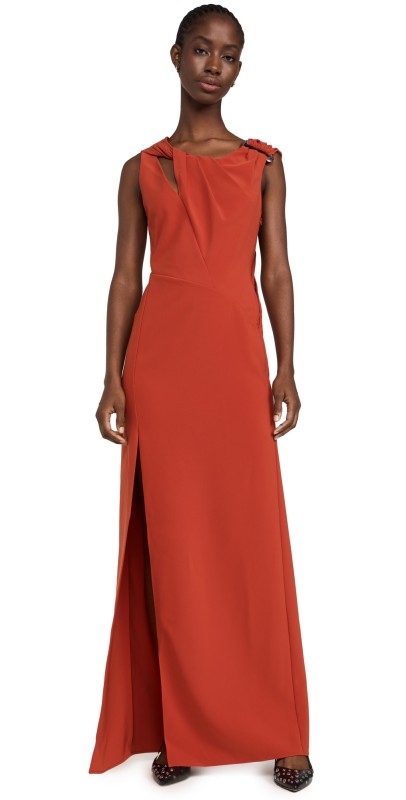 Stine Goya Knotted Floor Length Dress Red Ochre