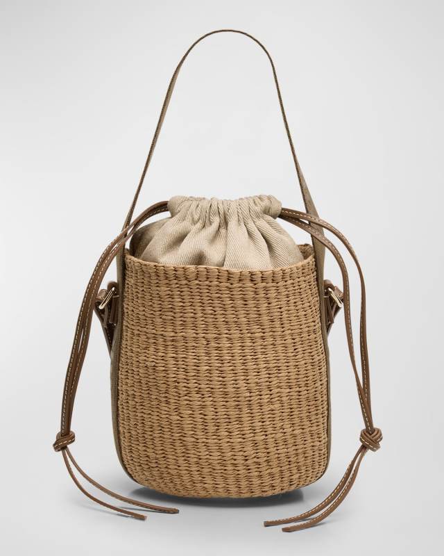 Woody Small Mifuko Basket Bag with Logo Webbing