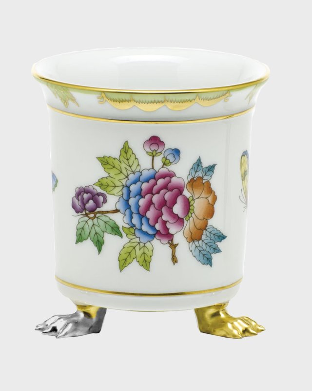 Queen Victoria Green Mini Cache Pot with Feet