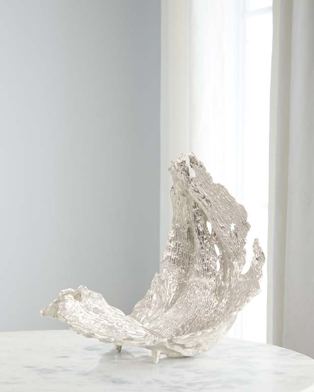 Small Time-Worn Leaf Sculpture, Brass