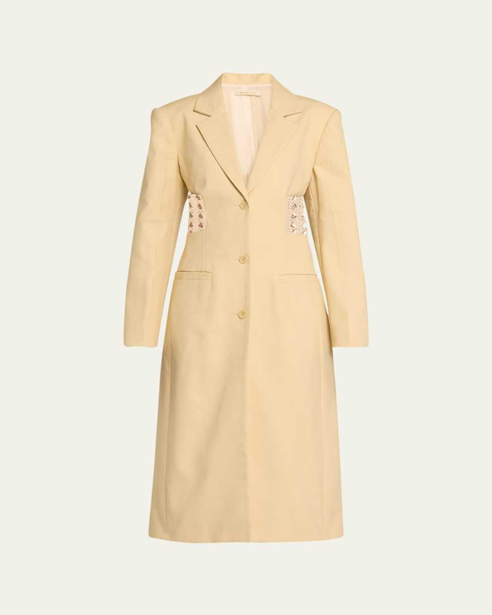 Rupture Crochet Panel Oversized Wool Coat