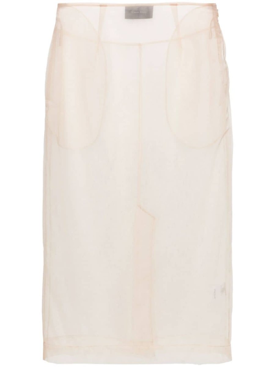 sheer midi skirt