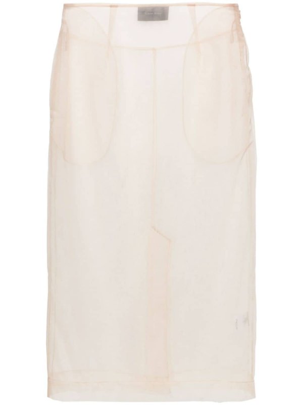 sheer midi skirt
