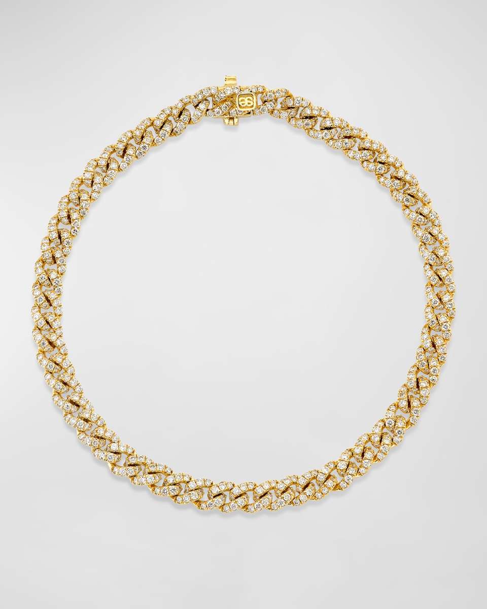 14K Gold and Diamond Pavé Link Bracelet, 4mm