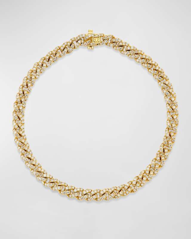 14K Gold and Diamond Pavé Link Bracelet, 4mm
