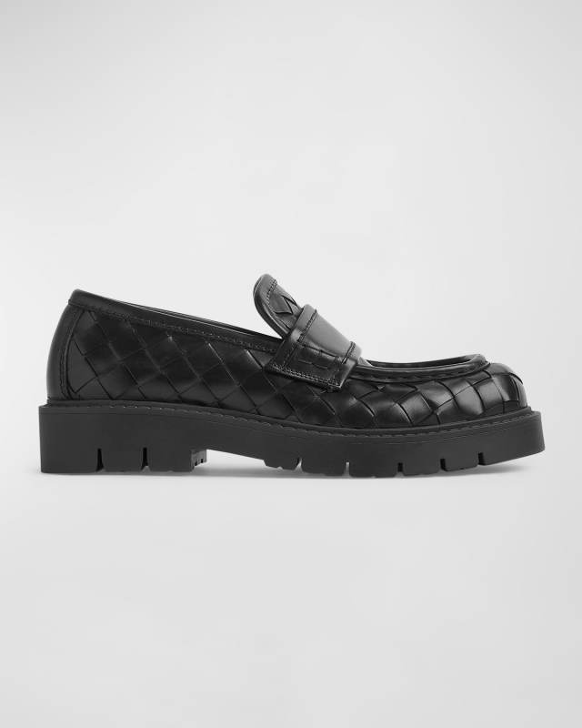 Interciato Woven Leather Loafers