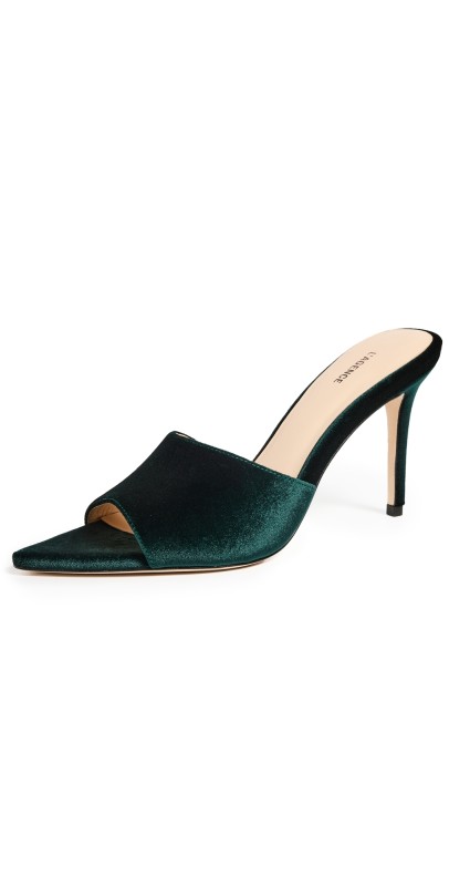 L'AGENCE Lolita V Sandals Green Velvet