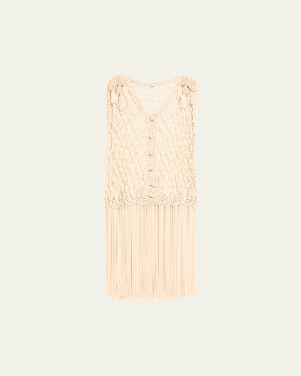 Single Hand-Knotted Macrame Shift Dress