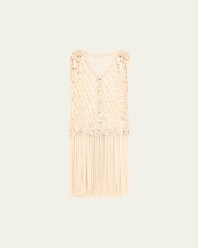 Single Hand-Knotted Macrame Shift Dress