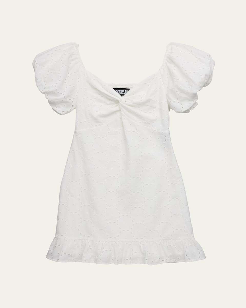 Girl's Tween Phoebe Eyelet Twist-Front Dress, Size S-XL