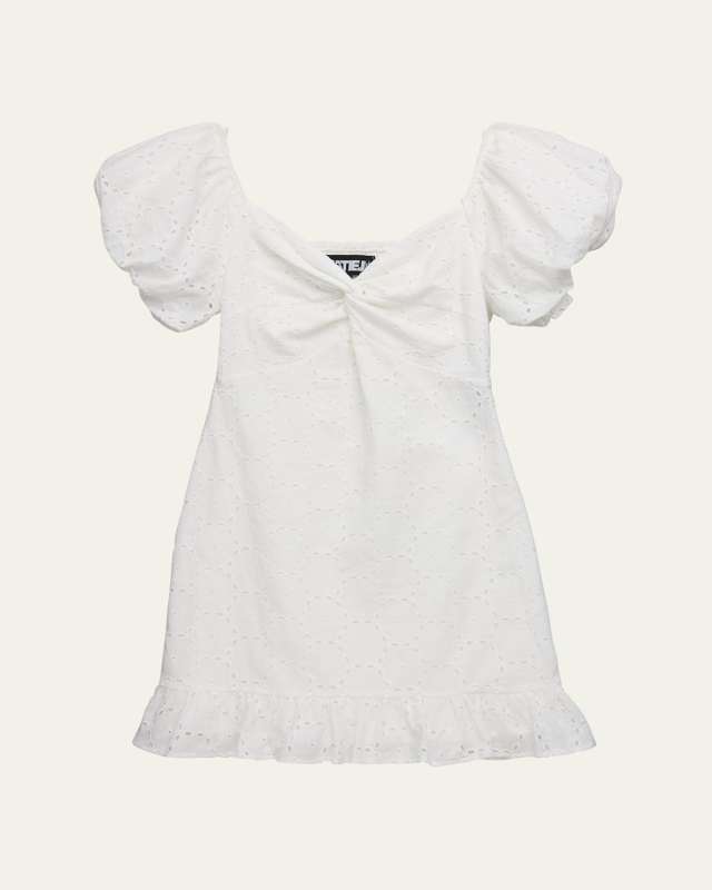 Girl's Tween Phoebe Eyelet Twist-Front Dress, Size S-XL