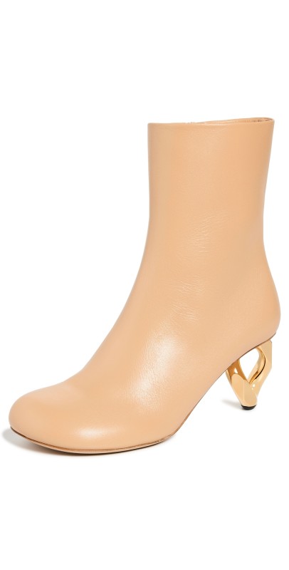 JW Anderson Ankle Boot Chain Heels Beige
