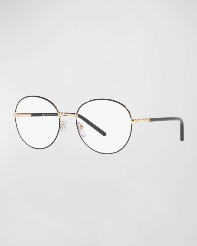 Engraved Logo Metal & Plastic Round Glasses