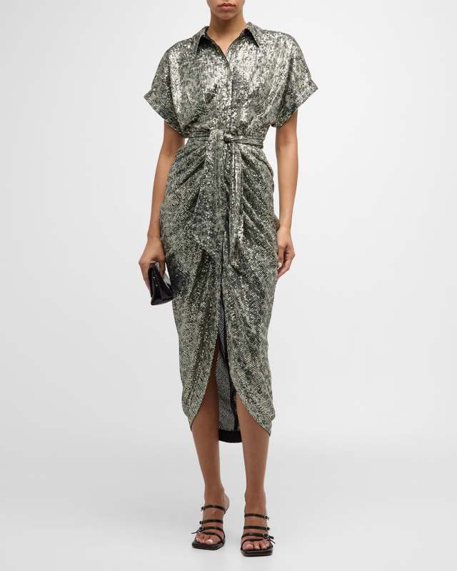 Extra Miko Sequin Midi Shirtdress