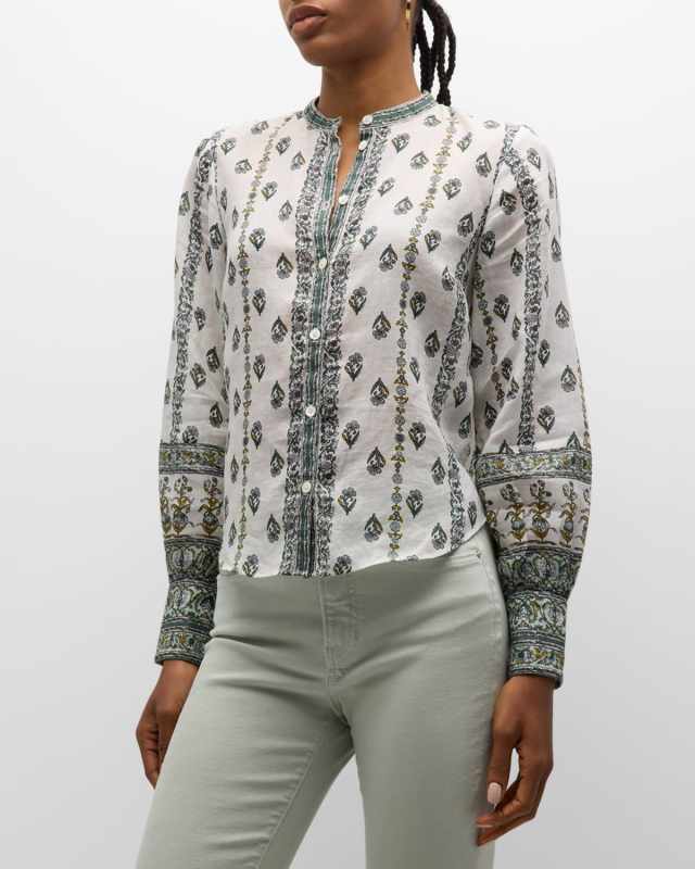 Thorp Printed Button-Front Blouse