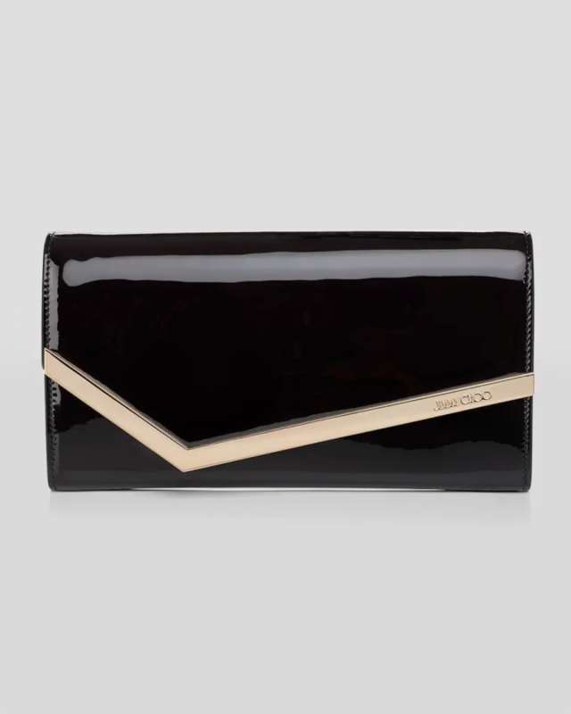 Emmie Flap Patent Leather Clutch Bag