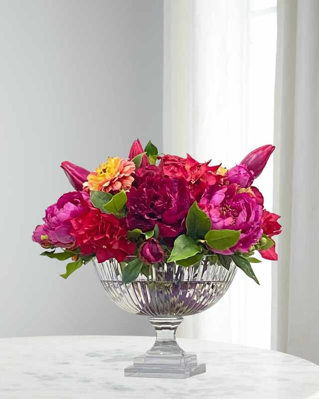 Tulip & Peony in Cut Glass