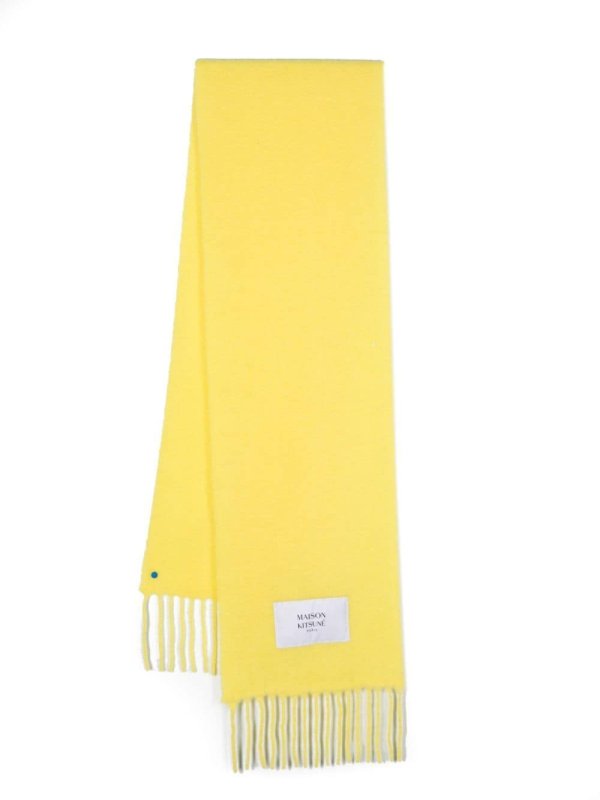 frayed wool blend scarf