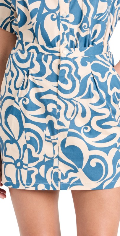 Lost + Wander Milos Cove Mini Skirt Blue Floral