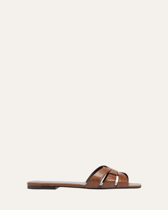 Tribute Woven Tortoise Shell Slide Sandals
