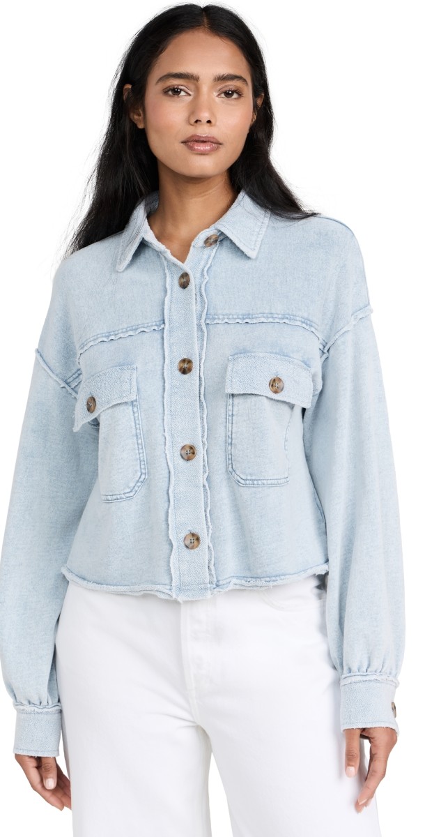 Z Supply Abbott Knit Denim Washed Indigo