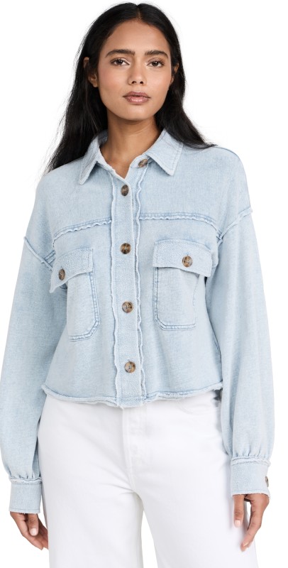 Z Supply Abbott Knit Denim Washed Indigo