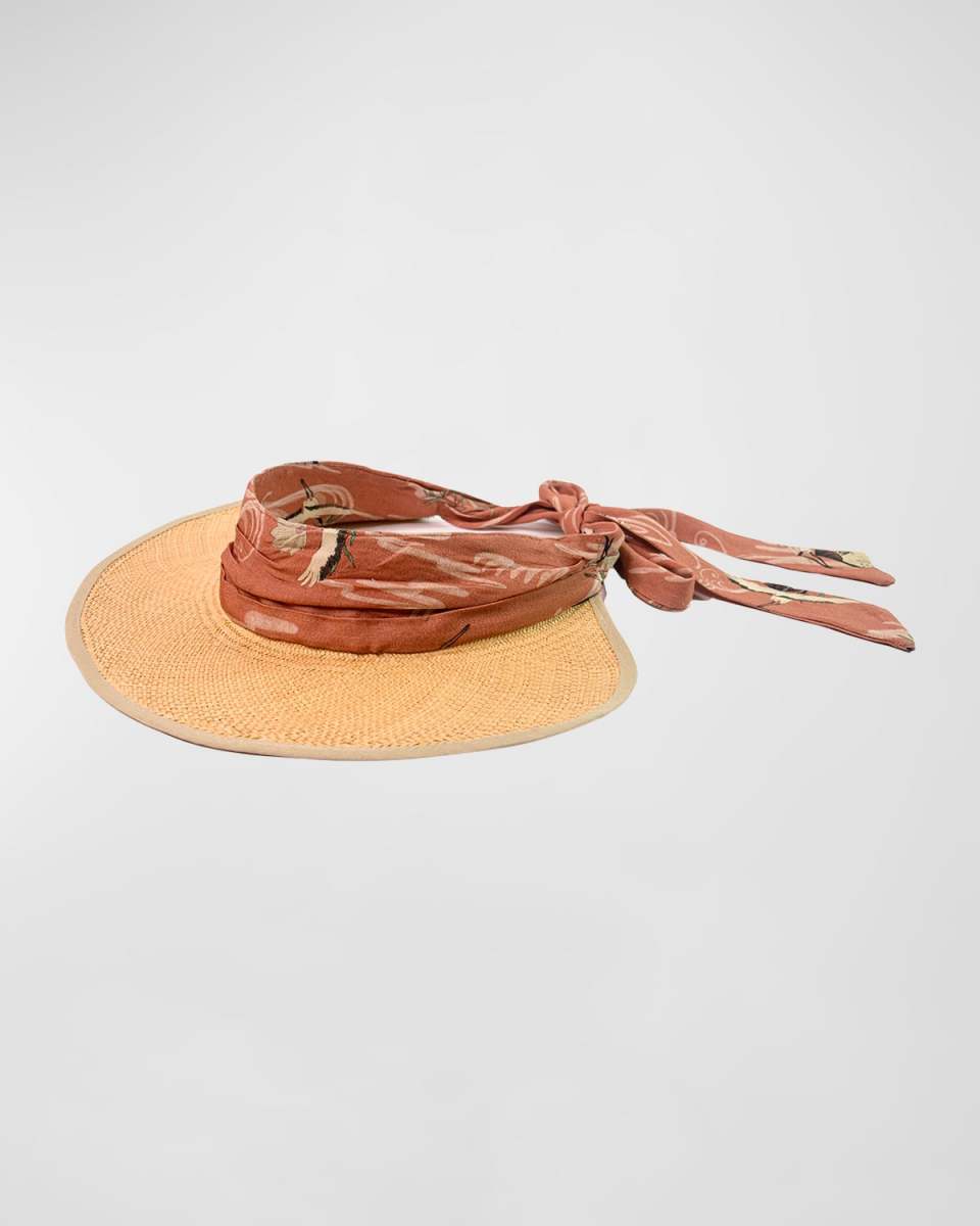 Long Brim Mixed-Media Visor