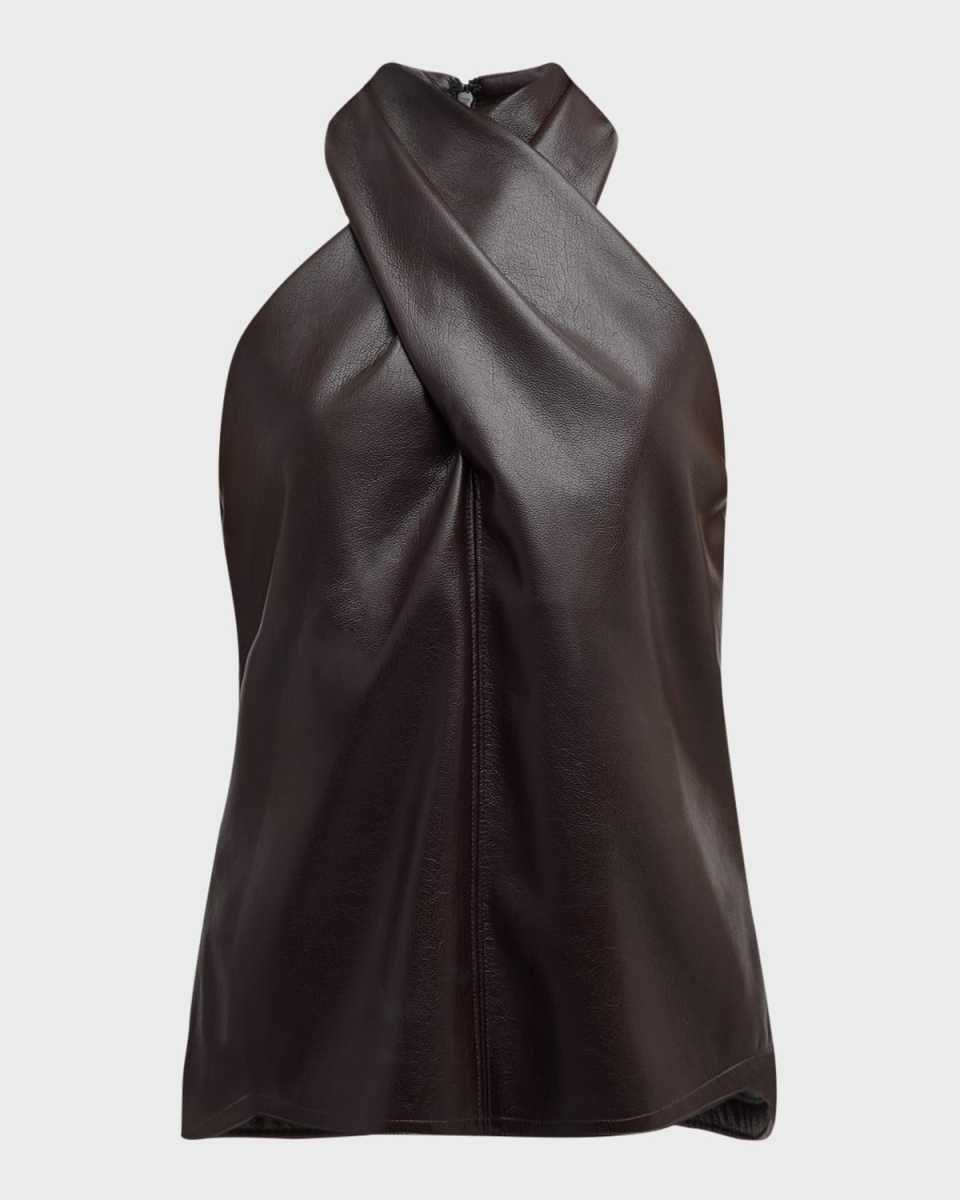 Quinn Crisscross Faux-Leather Top
