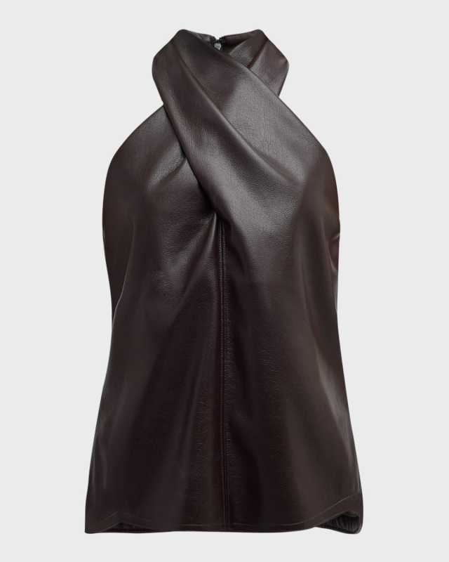 Quinn Crisscross Faux-Leather Top