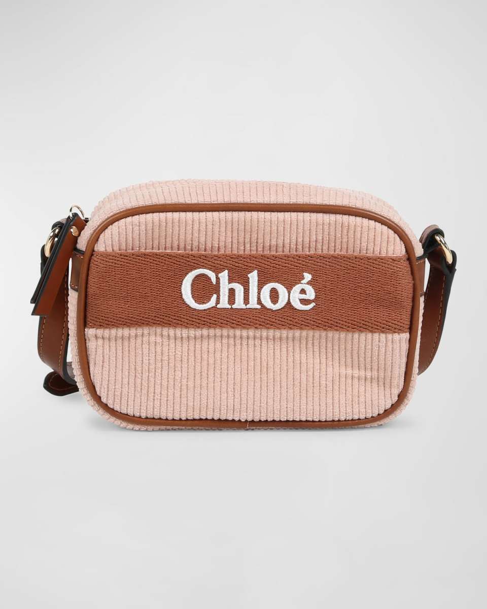 Girl's Faux Shearling Logo Crossbody Bag