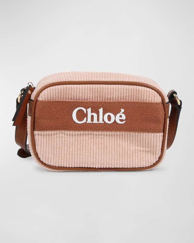Girl's Faux Shearling Logo Crossbody Bag