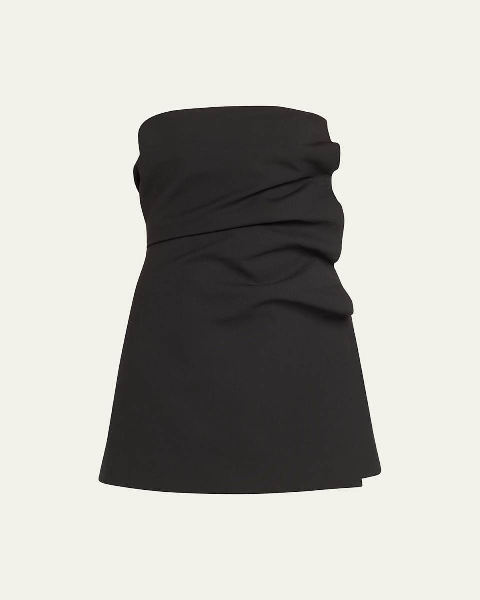 Leonardo Strapless Pleated Mini Dress