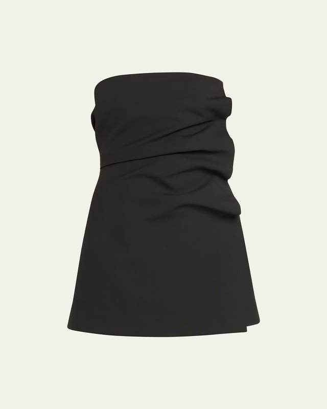 Leonardo Strapless Pleated Mini Dress