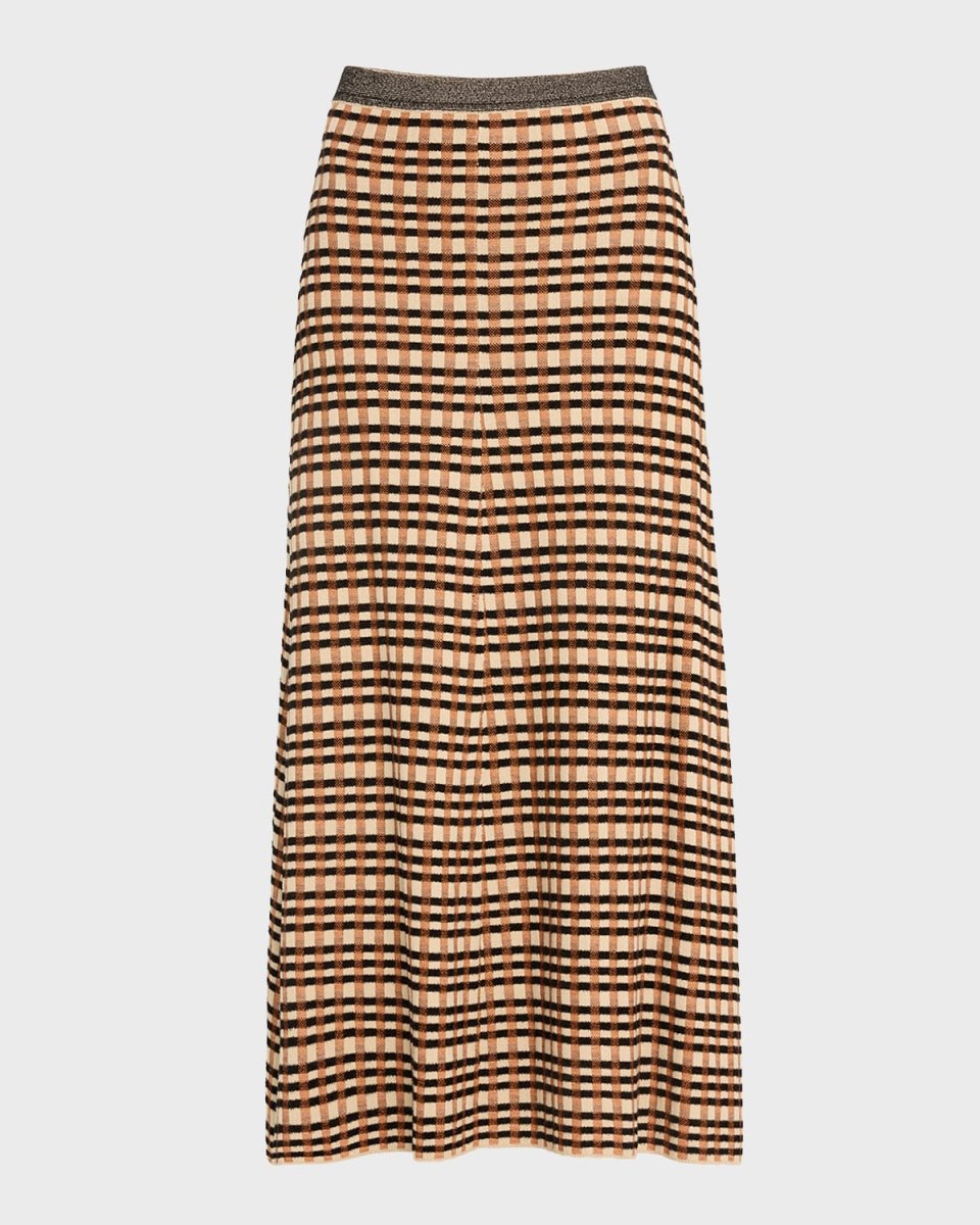 Amal Check Knit Maxi Skirt