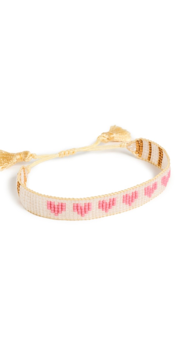 HART Pink Hearts Beaded Bracelet Pink/Whit