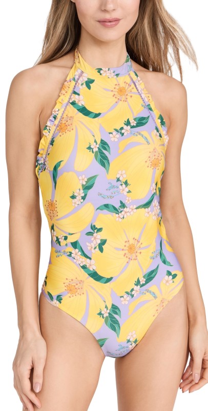 FARM Rio Pietra Floral One Piece PIETRA FLORAL LILAC
