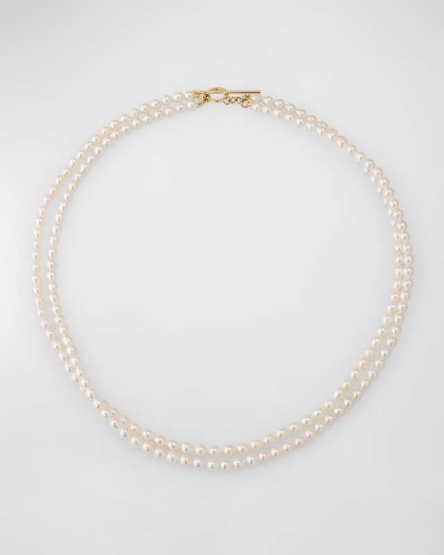 Double Keshi Pearl Strand Necklace