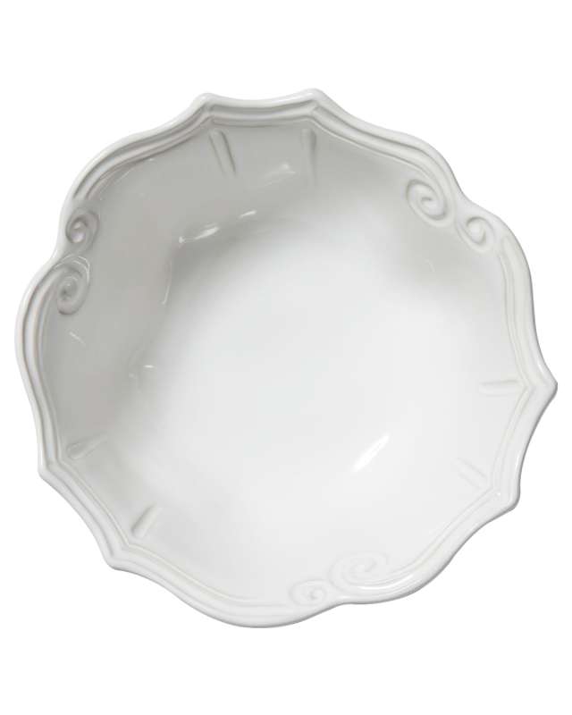 Incanto Stone Baroque Medium Serving Bowl, White