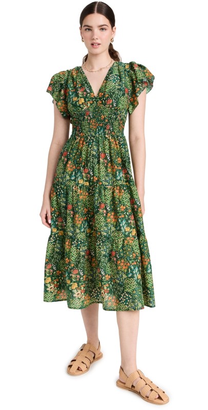 Birds of Paradis Kendall Dress Evergreencallop