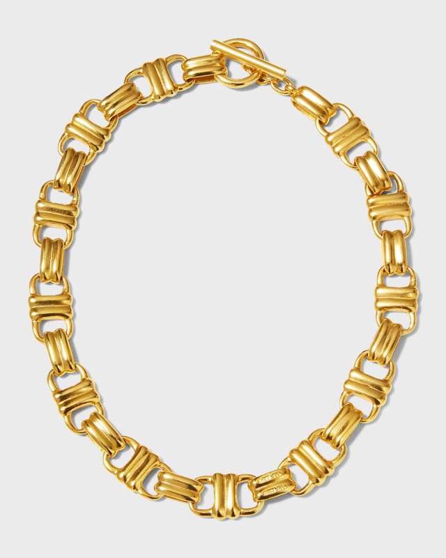 Gold Chain Toggle Necklace, 16.5"L