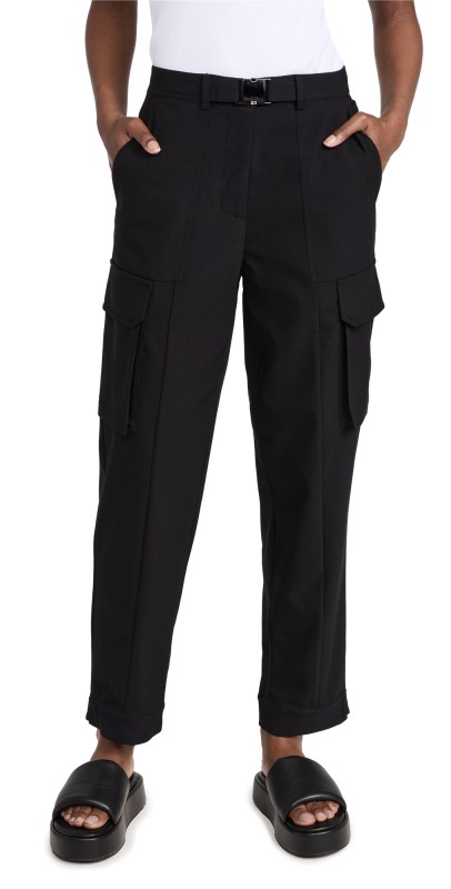 Pixie Market Buckled Clip Cargo Pants Black