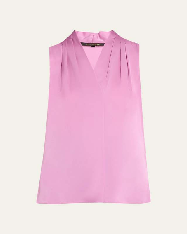 Mila Silk-Stretch Sleeveless Top