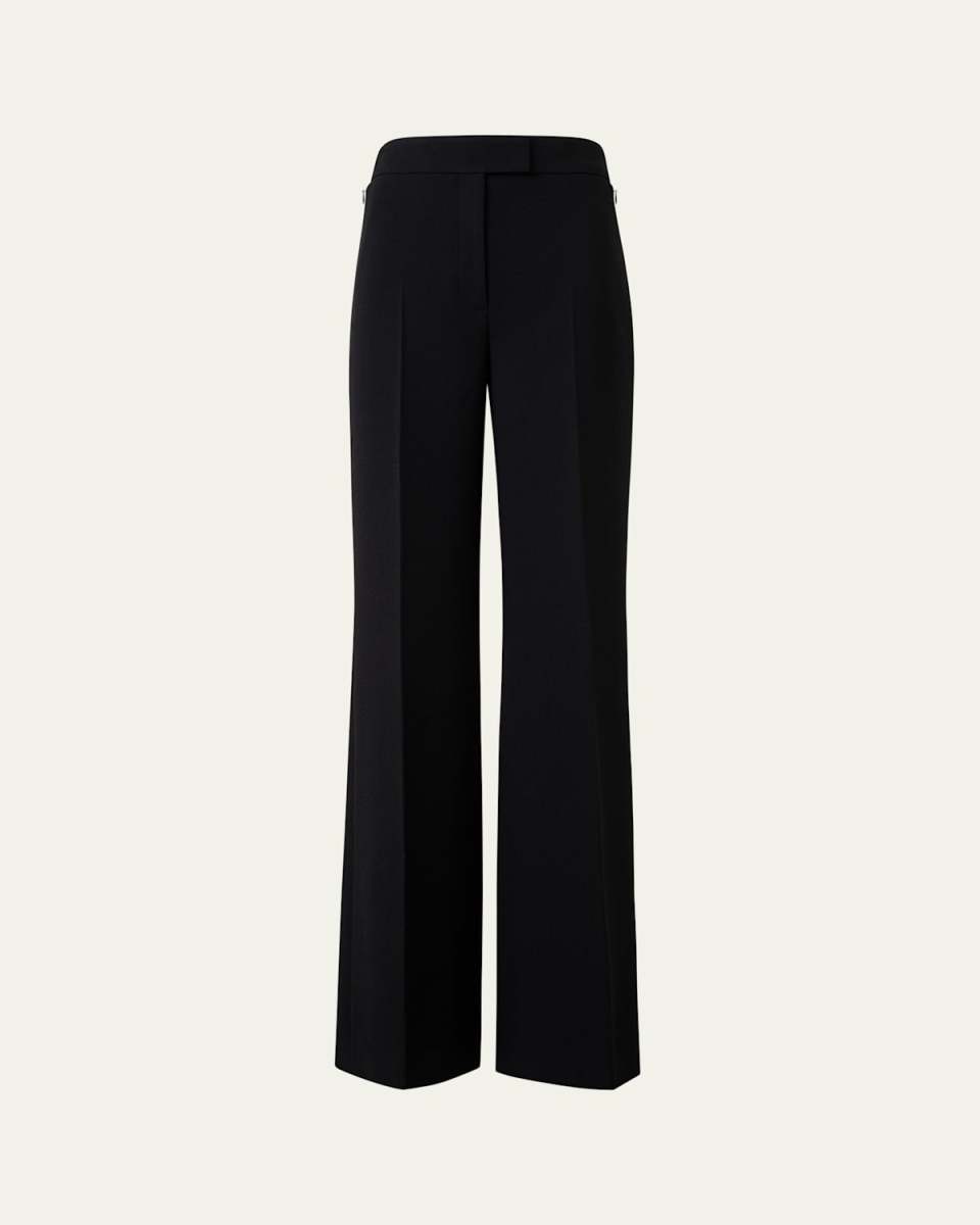 Fior Wool Crepe Double-Face Wide Leg Pants