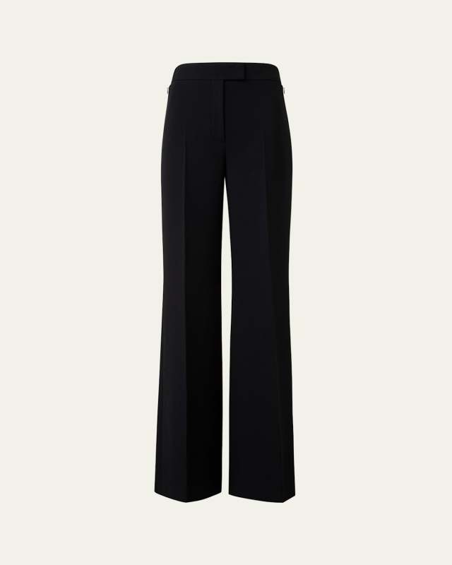 Fior Wool Crepe Double-Face Wide Leg Pants